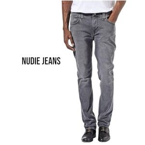 NUDIE JEANS Thin Finn | 33/34 | Grey | Tapered Slim | Lifetime Warranty